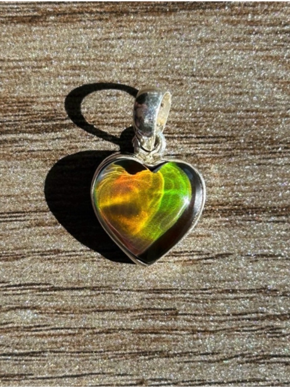 925 Sterling Silver Heart-Shaped Royal Opal Pendant